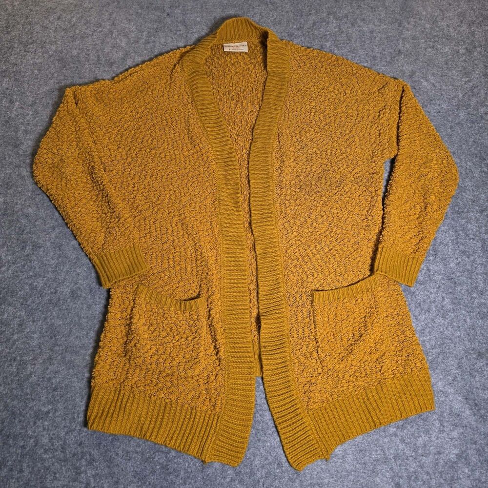 Bobbie Brooks Women’s Small Mustard Yellow Chunky Knit Cottagecore Cardigan Fall